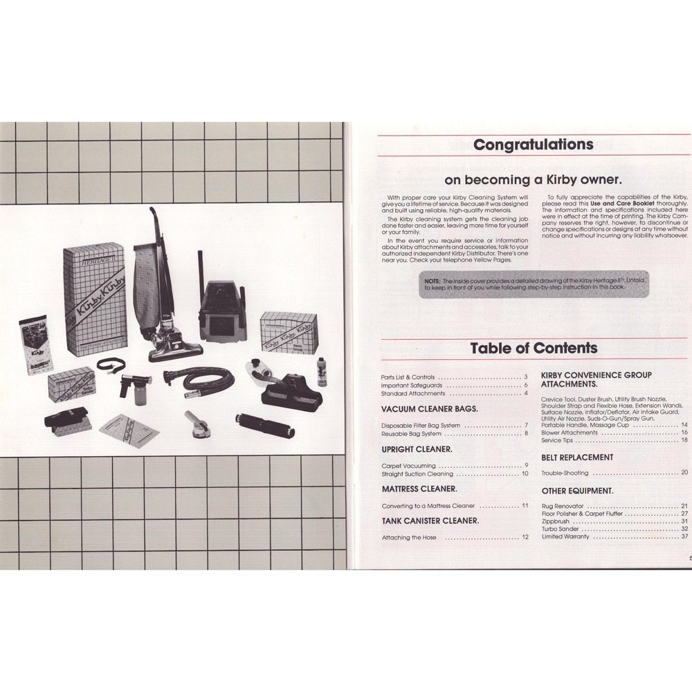 Vintage 1980s Kirby Heritage II System Use and Care Manual Booklet Vacuum - Picture 3 of 3